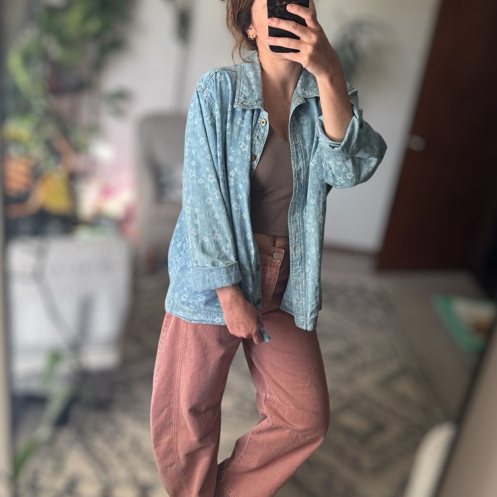 Vintage Koret City Blues Floral Denim Top